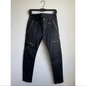 Diesel black pants with zippers